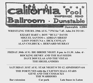 Dave Douglas and the Vistas Aug 1963