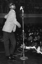 circa 1976 Little Stevie Wonder on stage