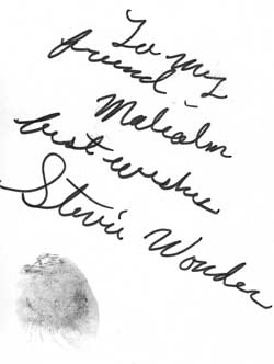 stevie wonder autograph