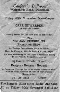 Trojan Records flyer for the Cali